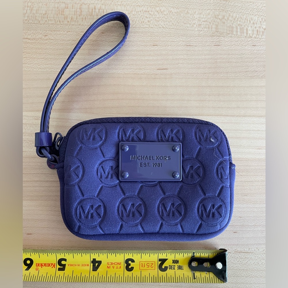 Michael Kors, purple neoprene fabric wristlet, small wallet